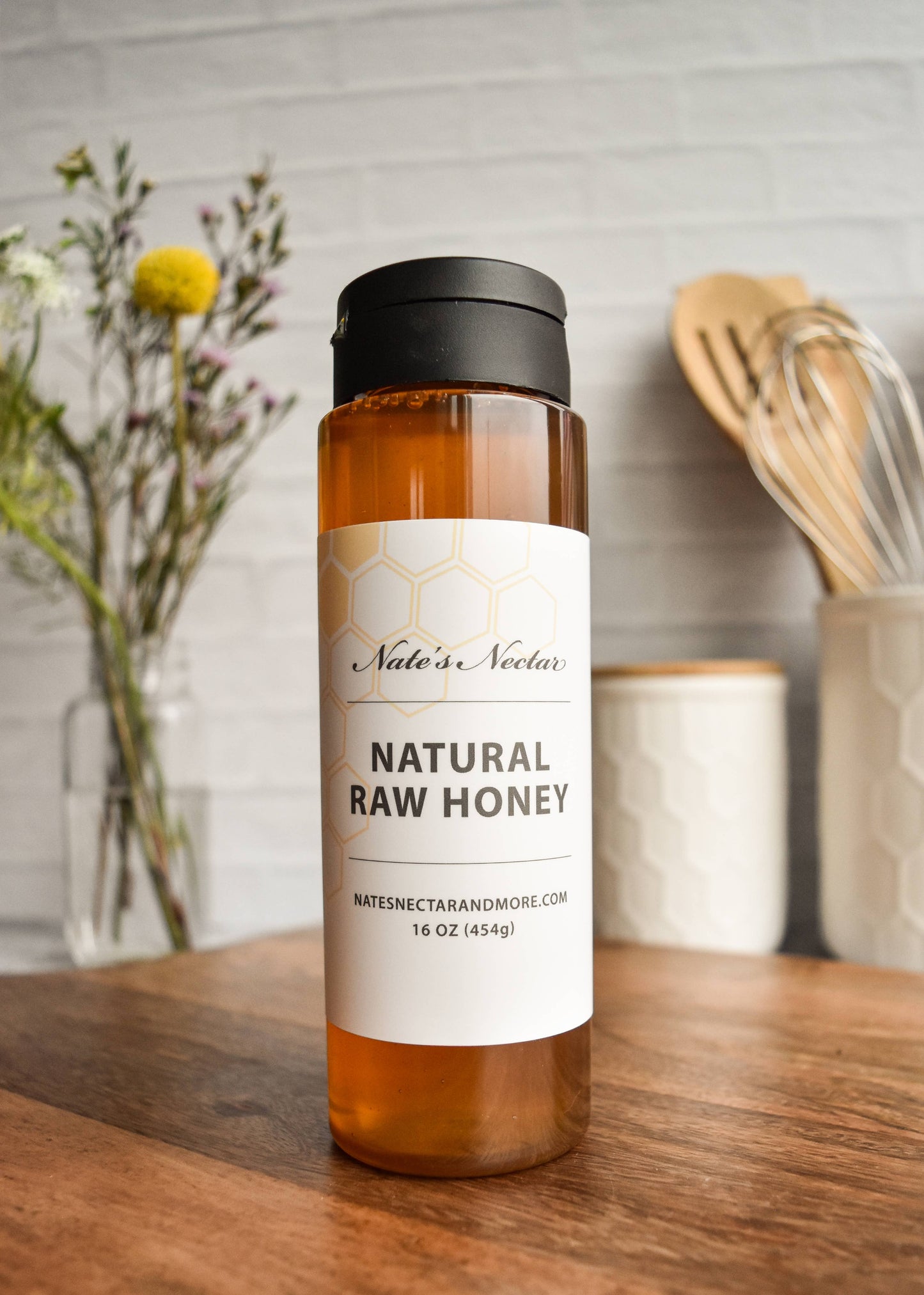 Natural Raw Honey, Plastic Squeeze Bottle